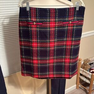 Talbots Vibrant Plaid Pencil Skirt